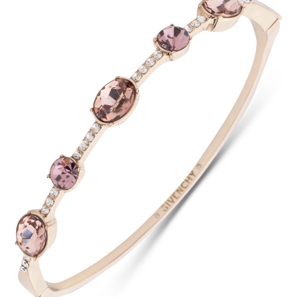 Givenchy New :Gold-Tone Mixed Crystal Thin Bangle Bracelet
